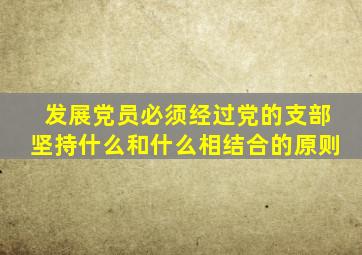 发展党员必须经过党的支部坚持什么和什么相结合的原则