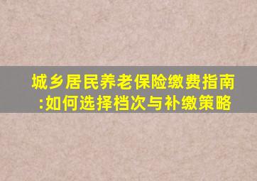 城乡居民养老保险缴费指南:如何选择档次与补缴策略