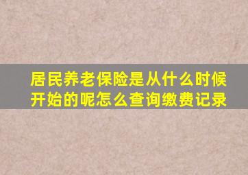 居民养老保险是从什么时候开始的呢怎么查询缴费记录