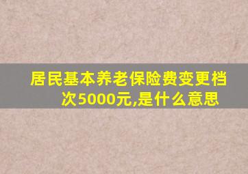 居民基本养老保险费变更档次5000元,是什么意思