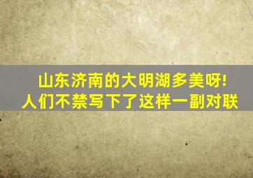 山东济南的大明湖多美呀!人们不禁写下了这样一副对联