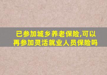 已参加城乡养老保险,可以再参加灵活就业人员保险吗