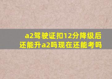 a2驾驶证扣12分降级后还能升a2吗现在还能考吗
