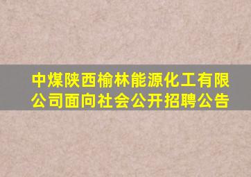 中煤陕西榆林能源化工有限公司面向社会公开招聘公告