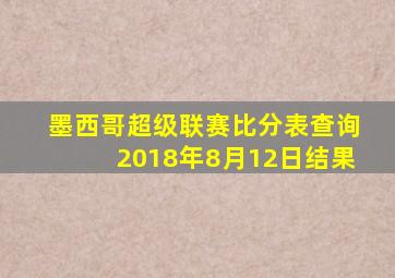 墨西哥超级联赛比分表查询2018年8月12日结果