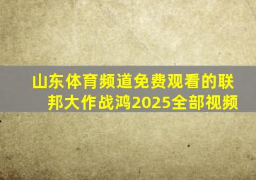 山东体育频道免费观看的联邦大作战鸿2025全部视频