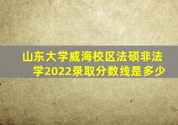 山东大学威海校区法硕非法学2022录取分数线是多少