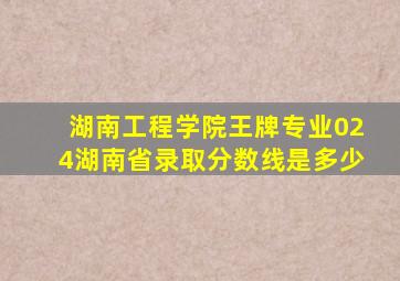 湖南工程学院王牌专业024湖南省录取分数线是多少