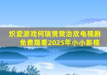 炽爱游戏何瑞贤樊治欣电视剧免费观看2025年小小影视